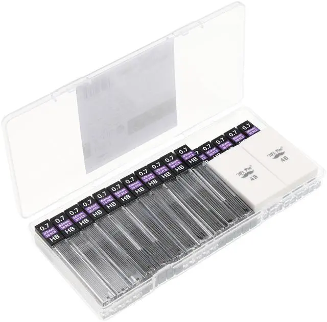 Alt view image 6 of 6 - Bulk 0.7 mm Lead Refills for Mechanical Pencils, 1080 pcs | (30 per Tube) with 2x 4B Erasers, HB Graphite Lead, Standard Mechanical Pencil Refills for Drawing and Sketching