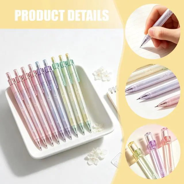 Alt view image 3 of 7 - 6 PCS Cute Mechanical Pencils 0.7mm and 6PCS Mechanical Pencils 0.5mm Set | 3 random color mechanical pencil pack stationary, pastel pencils with pen clip for back to school supplies teache