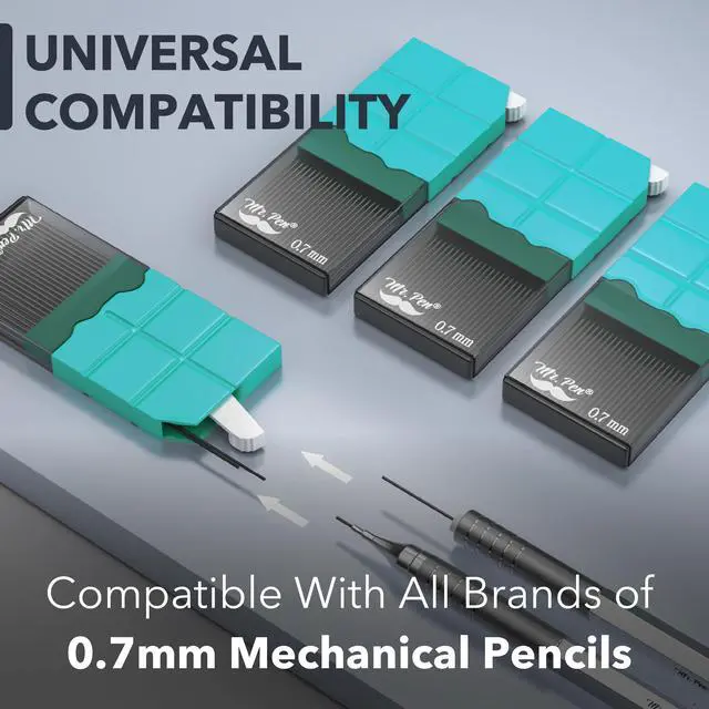 Alt view image 3 of 7 - 0.7 mm Lead Refills for Mechanical Pencils, 480 pcs (120 per Tube) | Black, Medium HB Graphite Lead, Standard Mechanical Pencil Refills for Drawing and Sketching