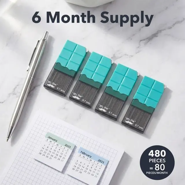 Alt view image 6 of 7 - 0.7 mm Lead Refills for Mechanical Pencils, 480 pcs (120 per Tube) | Black, Medium HB Graphite Lead, Standard Mechanical Pencil Refills for Drawing and Sketching