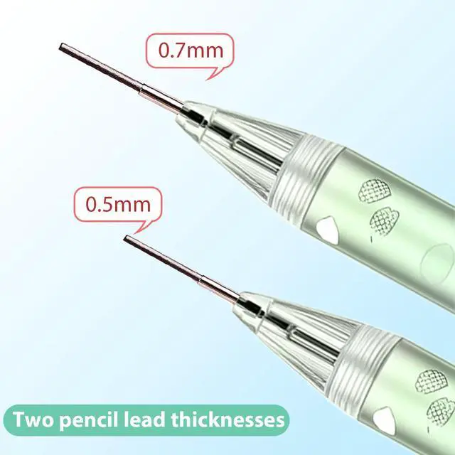 Alt view image 6 of 7 - 6Pcs Green Cherry Blossom Mechanical Pencils, 0.5mm & 0.7mm Pencils | Cute Green Cherry Blossom Design with Kawaii Mechanical Pencils, Smooth Writing for School, Office and Daily Use