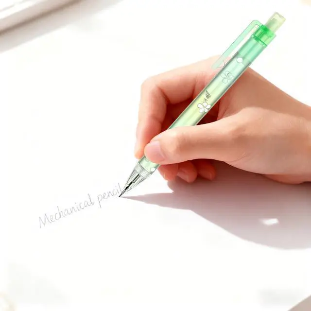 Alt view image 7 of 7 - 6Pcs Green Cherry Blossom Mechanical Pencils, 0.5mm & 0.7mm Pencils | Cute Green Cherry Blossom Design with Kawaii Mechanical Pencils, Smooth Writing for School, Office and Daily Use