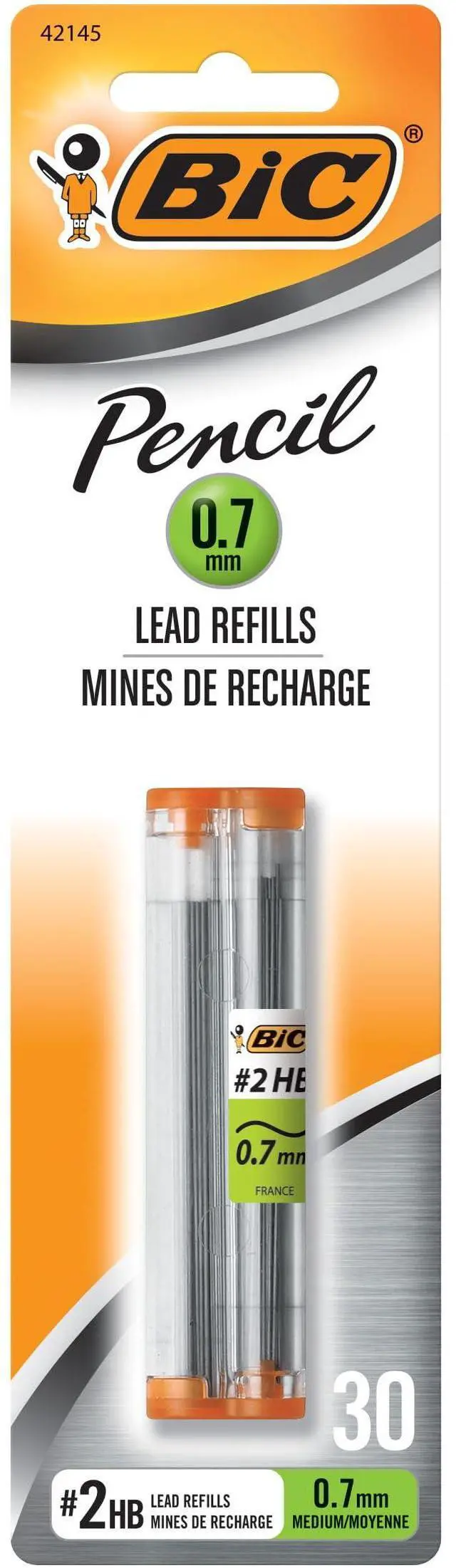 Main image of Mechanical Pencil Lead Refills, 0.7 mm Medium Point, 30-Count, L730P1 | Lead Does Not Smudge, Erases Easily for Clean Results, Plastic Construction, Black Color, Item Package Weight 1.0 Pounds