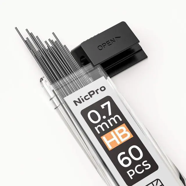 Alt view image 2 of 7 - 600 PCS Lead Refills 0.7mm HB #2 Break Resistant Mechanical Pencil Refills 0.7 mm, 60 Pack Per Tube, 10 Tubes