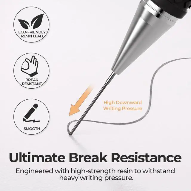 Alt view image 5 of 7 - 600 PCS Lead Refills 0.7mm HB #2 Break Resistant Mechanical Pencil Refills 0.7 mm, 60 Pack Per Tube, 10 Tubes