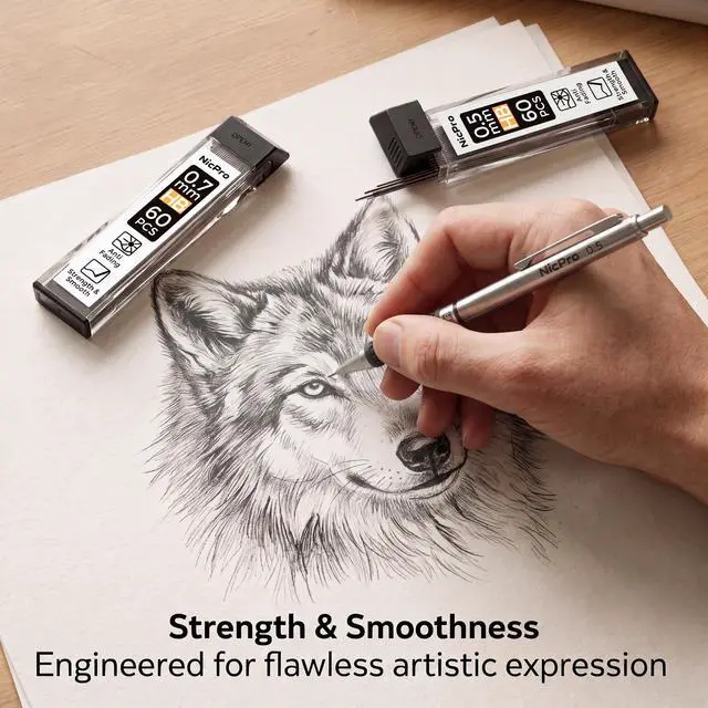 Alt view image 7 of 7 - 600 PCS Lead Refills 0.7mm HB #2 Break Resistant Mechanical Pencil Refills 0.7 mm, 60 Pack Per Tube, 10 Tubes