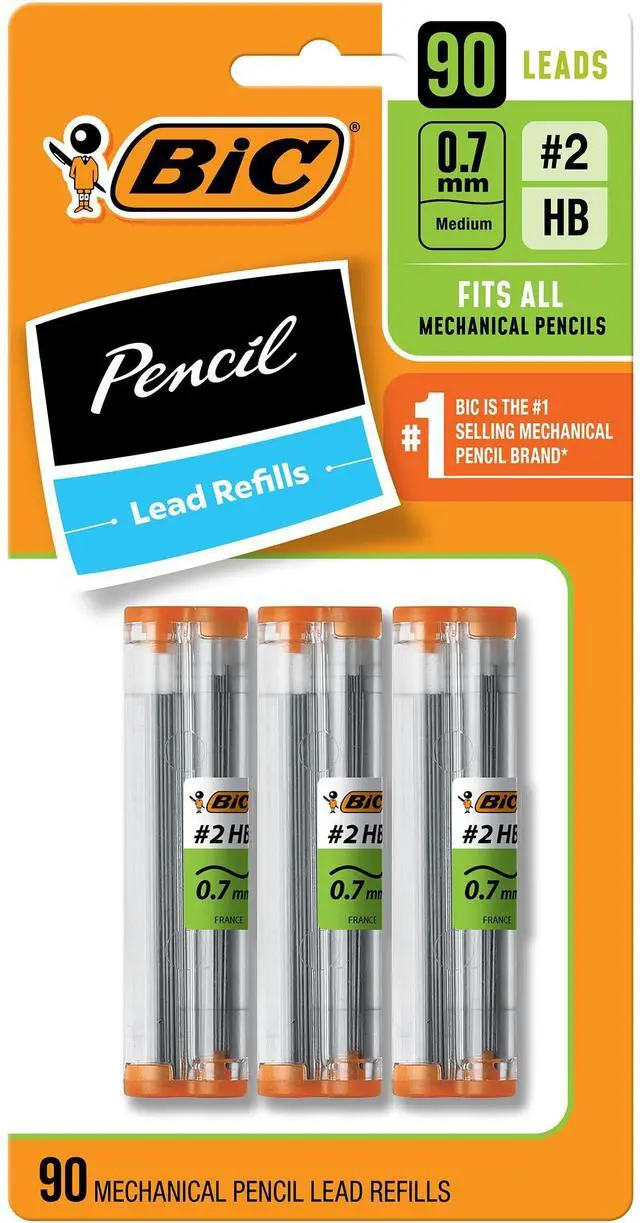 Main image of Mechanical Pencil Lead Refills, 0.7 mm Medium Point, 90-Count Pack | Durable Break-Resistant Leads | Compatible with Most 0.7 Mm Pencils | Ideal for School or Office Use