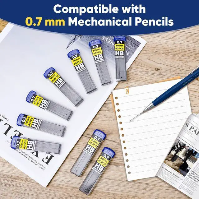 Alt view image 3 of 7 - 840 Pcs 0.7mm HB Mechanical Pencil Lead Refills, Break Resistant | Break-resistant black pencil leads, 14 tubes with 60 pieces each