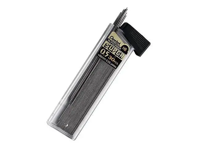 Alt view image 3 of 5 - Super Hi-Polymer Lead Refills, (0.5 mm), Fine, HB, Pack of 3, 90 Pieces (C25BPHB3-K6)
