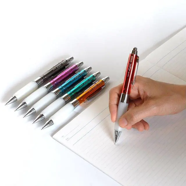 Alt view image 5 of 6 - Uni Alpha-Gel Shaker Mechanical Pencil with Slightly Firm Grip 0.5mm, Chrome Green (M5618GG1PC.6)