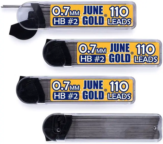 Main image of 0.7 mm, 440 Lead Refills, HB #2, 4 Dispensers/w 110 Pieces Each | Medium Thickness, Break Resistant Graphite, Elegant Dispensing Mechanism