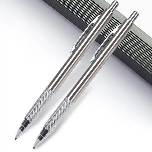 Alt view image 2 of 7 - 1.3 mm Mechanical Pencil Set with 4 Tubes Lead Refills,2 Eraser,1.3mm Mechanical Pencils,Metal Drafting Pencil, Lead Holder,Drawing Mechanical Pencils,Carpenter Pencils for Marking, Sketching