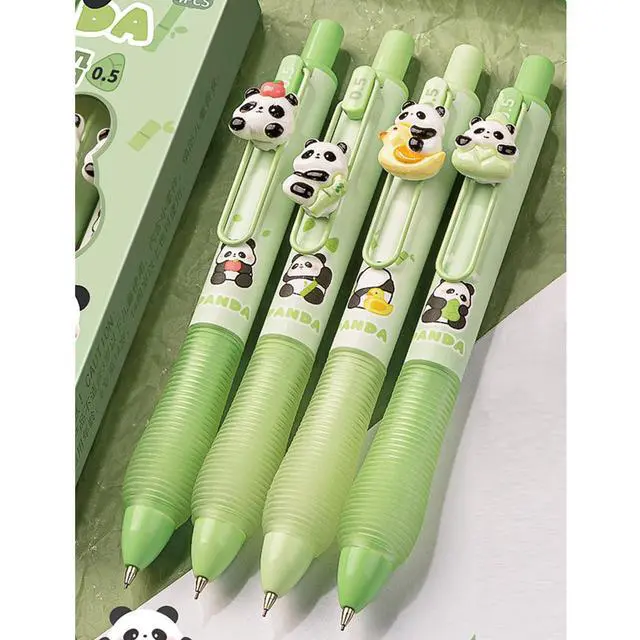 Alt view image 3 of 7 - 4 Pcs Cute Panda Mechanical Pencils 0.5mm Cartoon Mechanical Pencil Kawaii Soft Grip Mechanical Pencils School Pencil for Students Women (Panda)