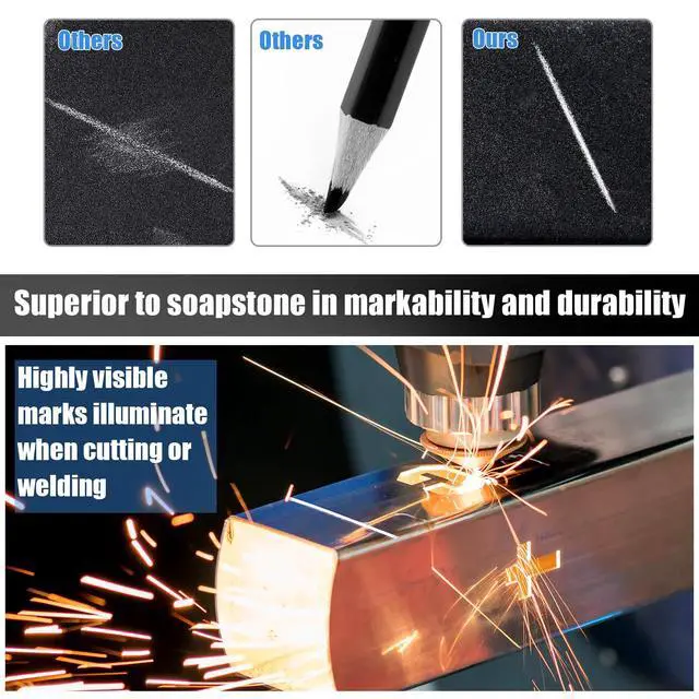 Alt view image 5 of 7 - 2 Pcs Welders Pencil 48 Refill, Red, Silver | Mechanical Metal Welding Marker for Tube Pipe Fitter Welder, Refillable Pen Steel Construction Woodworking, Marking Tool