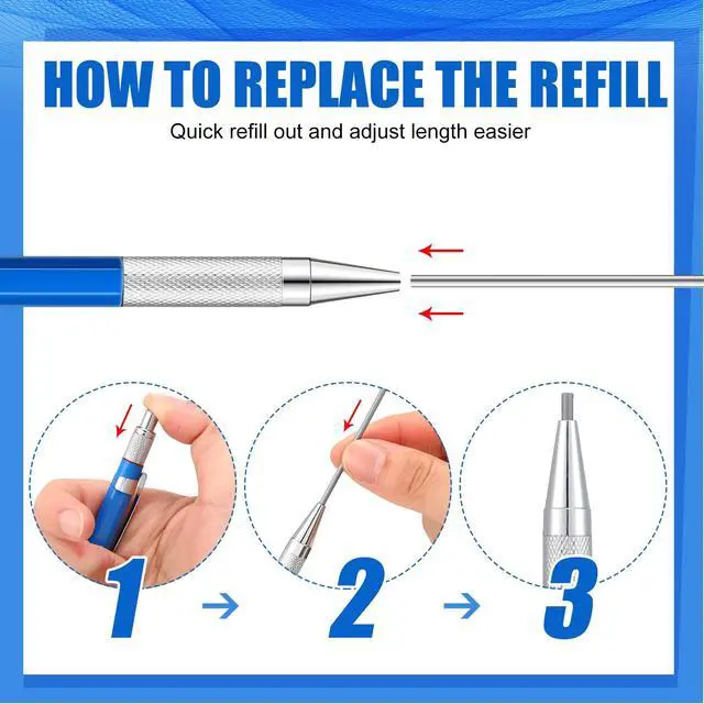Alt view image 7 of 7 - 2 Pcs Welders Pencil 48 Refill, Red, Silver | Mechanical Metal Welding Marker for Tube Pipe Fitter Welder, Refillable Pen Steel Construction Woodworking, Marking Tool