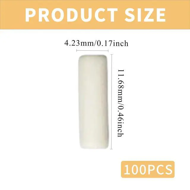 Alt view image 2 of 7 - 50 Pcs Mechanical Pencil Eraser Refills White Pencil Refill Erasers | Traceless Eraser Replacement for for Propelling Pencils, Office Notebook Drafting, 0.17×0.46 in