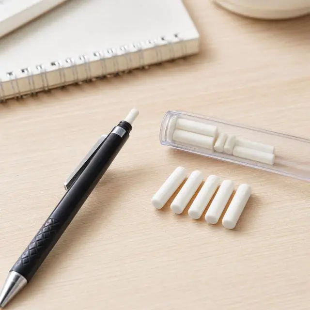Alt view image 6 of 7 - 50 Pcs Mechanical Pencil Eraser Refills White Pencil Refill Erasers | Traceless Eraser Replacement for for Propelling Pencils, Office Notebook Drafting, 0.17×0.46 in