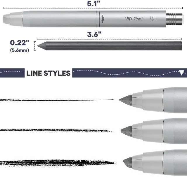 Alt view image 2 of 7 - 5.6 mm Mechanical Clutch Pencil, Drawing Pencils for Sketching