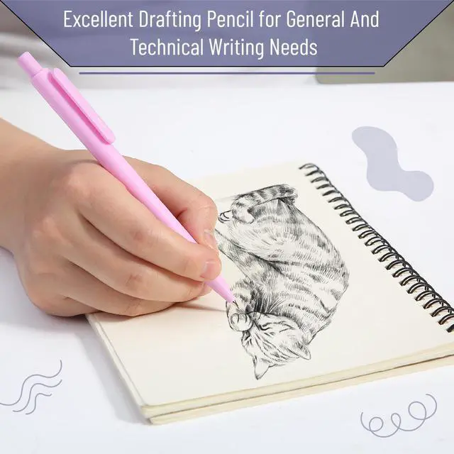 Alt view image 5 of 5 - Pastel Mechanical Pencil Set with Lead Refills & Erasers, 6 Pack | 2 Sizes, 0.5 & 0.7mm, 6 Tubes HB Lead Refill, 3x Erasers for School Supplies, Note Taking, Drawing, Sketching, Office