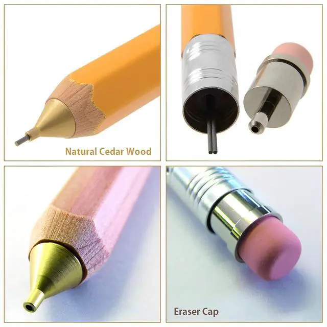 Alt view image 2 of 7 - OHTO WN01 Wooden Mechanical Pencil, 0.5mm Fine Point, Standard Long Barrel, Green Body, Made from Incense Cedar, WN01-SP5-GN