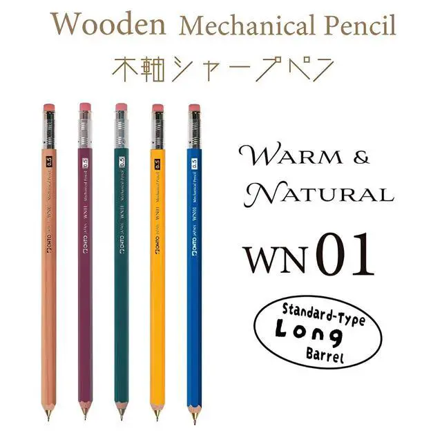 Alt view image 6 of 7 - OHTO WN01 Wooden Mechanical Pencil, 0.5mm Fine Point, Standard Long Barrel, Green Body, Made from Incense Cedar, WN01-SP5-GN
