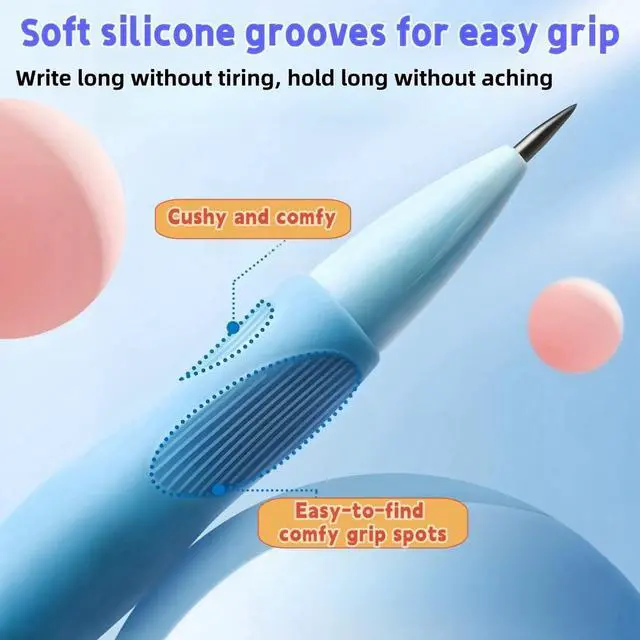 Alt view image 2 of 6 - 2.0mm Mechanical Pencil Set: 2 Pack Fat Grip Pencils for Kids with 14 Leads | Soft silicone grips, 14 HB lead refills and built-in sharpeners support preschool handwriting