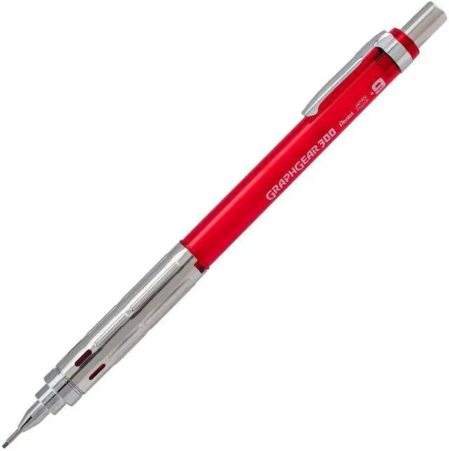 Main image of Arts GraphGear 300 Mechanical Pencil, (0.9mm) Thick line, 1-Pack, Red Barrel