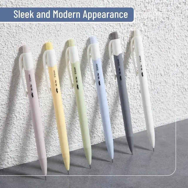 Alt view image 4 of 6 - Pastel Mechanical Pencil Set, 6 Pack, 0.5mm, Cute Macaron Colors | Smooth Writing for Journaling, Note Taking, School, Office, Drawing, Student Supplies, Great for Kids and Adults