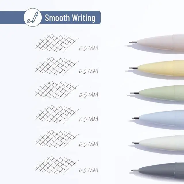 Alt view image 5 of 6 - Pastel Mechanical Pencil Set, 6 Pack, 0.5mm, Cute Macaron Colors | Smooth Writing for Journaling, Note Taking, School, Office, Drawing, Student Supplies, Great for Kids and Adults