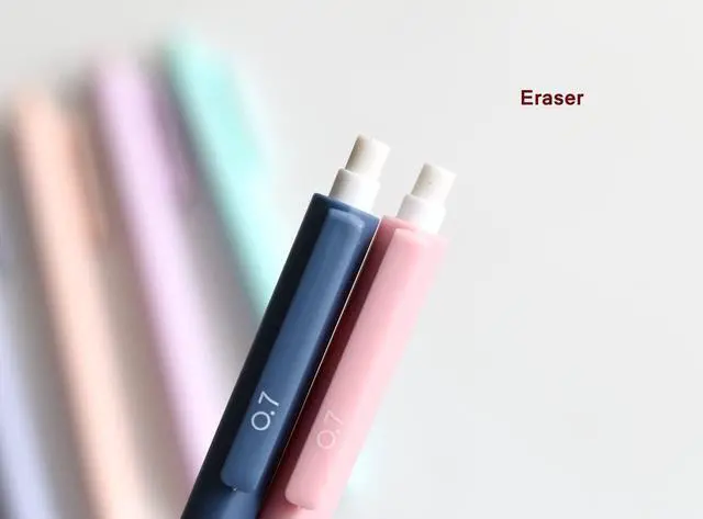 Alt view image 4 of 7 - Solid Colors Mechanical Pencils 0.7mm Triangle Shape Automatic Pencil for Writing Office School Supplies Gift Pack of 6 pcs