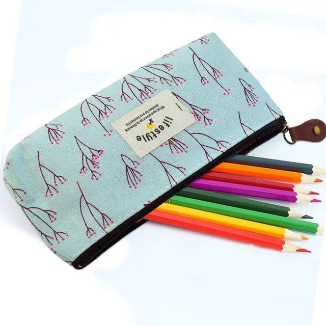 Alt view image 2 of 7 - Countryside Flower Floral Pencil Pen Case Cosmetic Makeup Bag Set of 3 by Miayon