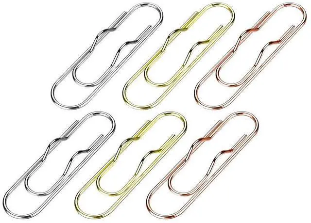 Main image of Gold/Silver/Rose Gold Metal Pen Clip - A Pack of 6 Paper Clip Clips for laptops and Paper, Including Metal and Pen Clips