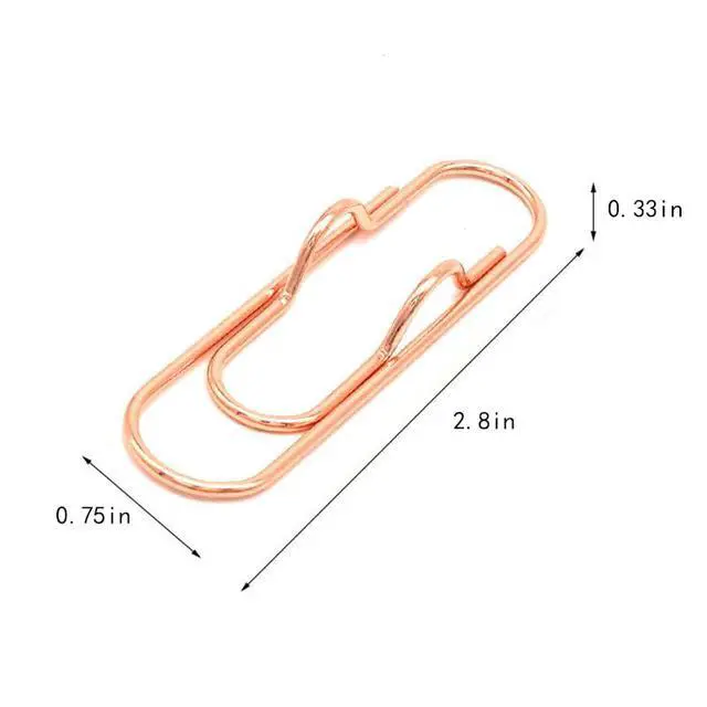 Alt view image 2 of 7 - Gold/Silver/Rose Gold Metal Pen Clip - A Pack of 6 Paper Clip Clips for laptops and Paper, Including Metal and Pen Clips