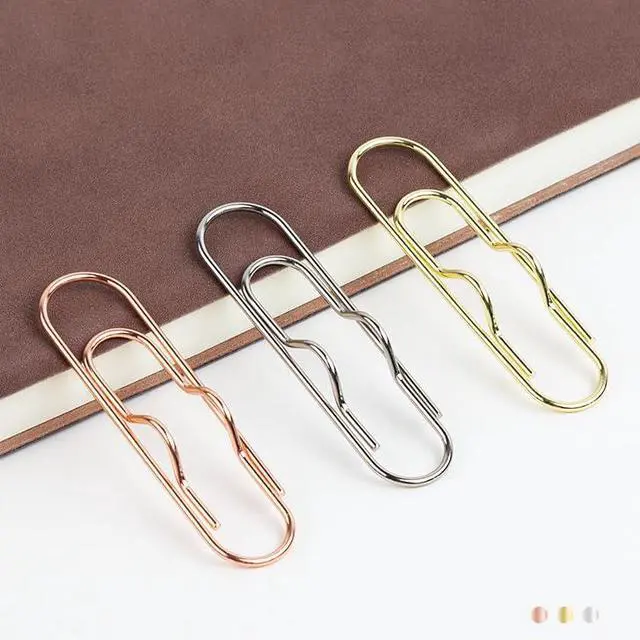 Alt view image 3 of 7 - Gold/Silver/Rose Gold Metal Pen Clip - A Pack of 6 Paper Clip Clips for laptops and Paper, Including Metal and Pen Clips
