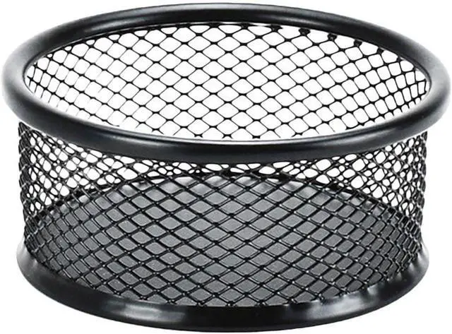 Main image of 1 Pc Black Minimalist Metal Paper Clip Holder Mesh Paperclip Bowl Binder Clip Dispenser Desk Bobby Pin Container Organizer for Home Office Classroom School Desk Supplies Holders and Dispensers