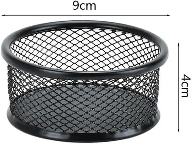 Alt view image 2 of 7 - 1 Pc Black Minimalist Metal Paper Clip Holder Mesh Paperclip Bowl Binder Clip Dispenser Desk Bobby Pin Container Organizer for Home Office Classroom School Desk Supplies Holders and Dispensers