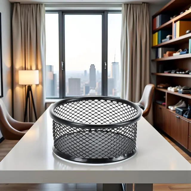 Alt view image 7 of 7 - 1 Pc Black Minimalist Metal Paper Clip Holder Mesh Paperclip Bowl Binder Clip Dispenser Desk Bobby Pin Container Organizer for Home Office Classroom School Desk Supplies Holders and Dispensers
