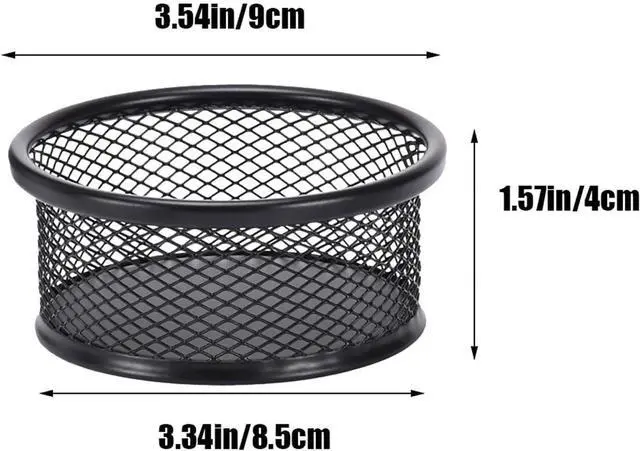 Alt view image 6 of 7 - Black Metal Mesh Desk Organizer - Multi-Purpose Clip Holder for Office and School Supplies, Paperclip/Binder Clip Dispenser with Non-Slip Base (Home Office, Classroom, Study Desk Accessories)