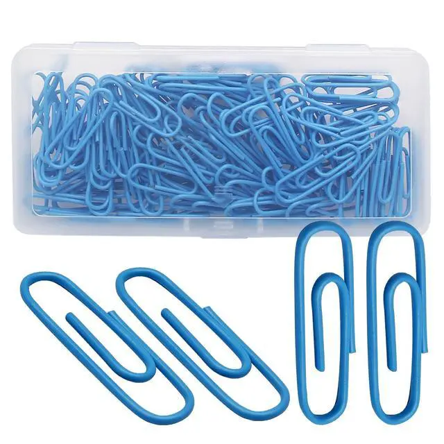 Alt view image 5 of 7 - Blue Paper Clips, 1.1 Inch (28mm), 120 Pcs Metal Paperclips | Vinyl Coated Metal, For Office, School, Home, Bookmark & Document Organizer