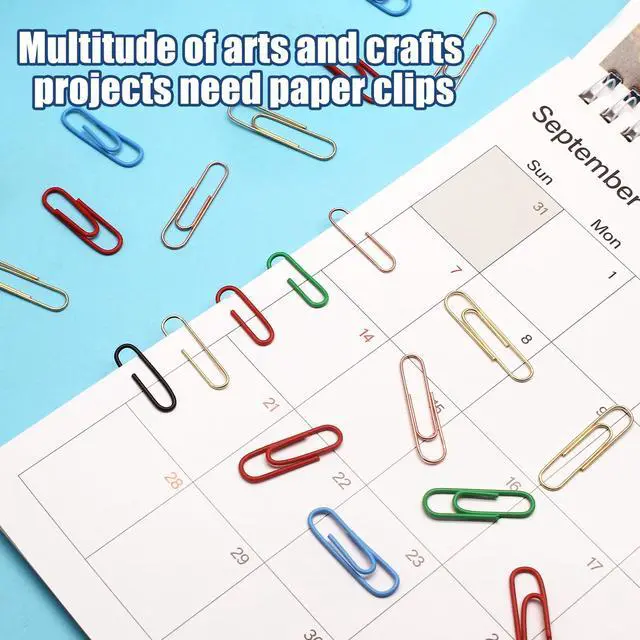 Alt view image 7 of 7 - Blue Paper Clips, 1.1 Inch (28mm), 120 Pcs Metal Paperclips | Vinyl Coated Metal, For Office, School, Home, Bookmark & Document Organizer