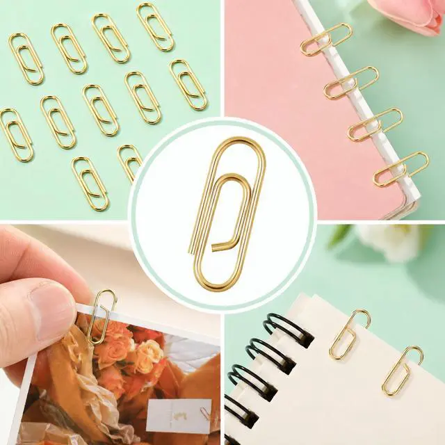 Alt view image 7 of 7 - 100 Pcs 0.6 Inch Metal Small Paper Clips Clamps | Finish Steel Tiny Papers Clips, Journaling Decorative Paper Clips Clamps, Office Paperclip for Junk Stationery