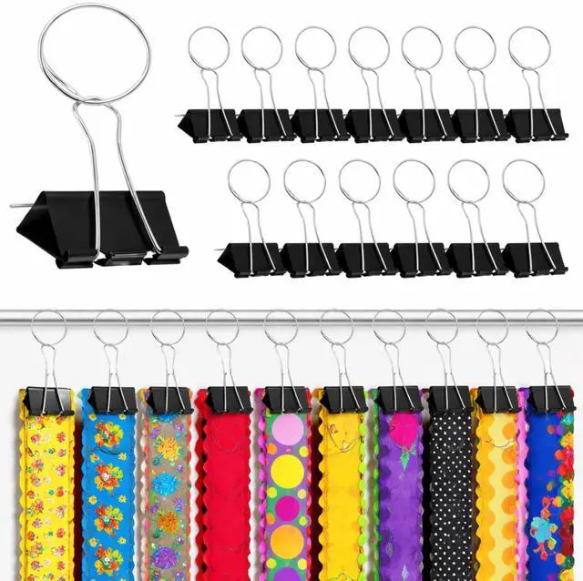 Main image of 12 Pcs Bulletin Board Border Storage Teacher Storage Classroom Border Binder Clips & Rings Teacher Essentials Management for Classroom Bulletin Boards Walls School Classrooms