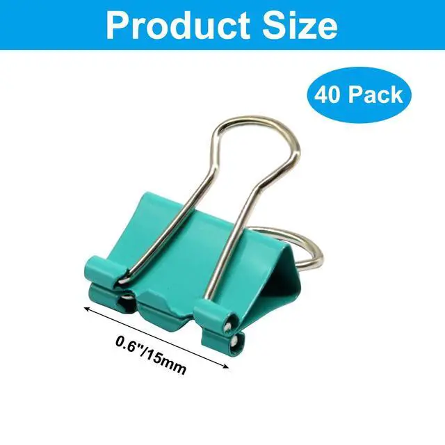 Alt view image 2 of 5 - 40 Pack 15mm Mini Binder Clips, Color | Small Paper Clips, Micro Size Office Clips, Clamps for Home School Business