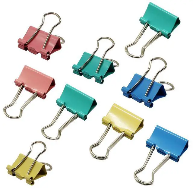 Alt view image 5 of 5 - 40 Pack 15mm Mini Binder Clips, Color | Small Paper Clips, Micro Size Office Clips, Clamps for Home School Business