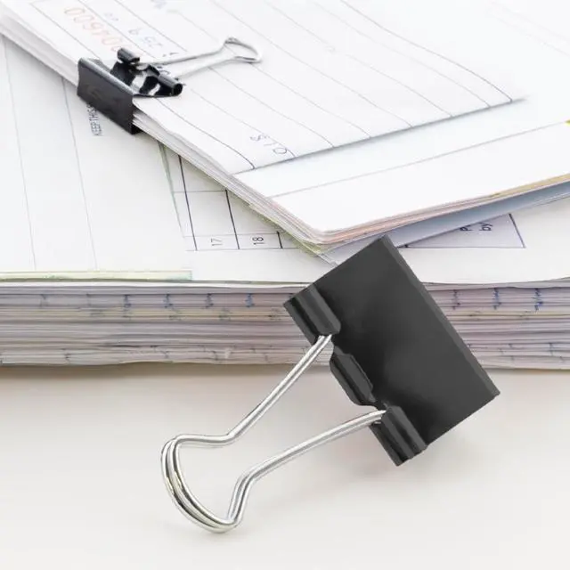 Alt view image 7 of 7 - Assorted Size Binder Clips, Black, 12 Ct | Clamp paper stacks tight and hold without staples or folds, For home and office use