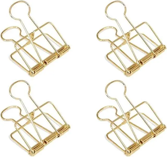 Main image of 4 Pcs Golden Hollow Out Long Tail Wire Binder Clips Paper Binder Clip Large 51mm Binder and Paper Clips Small in Size and Light in Weight,Clips, Clamps and Rings,Clips, Clamps and Rings