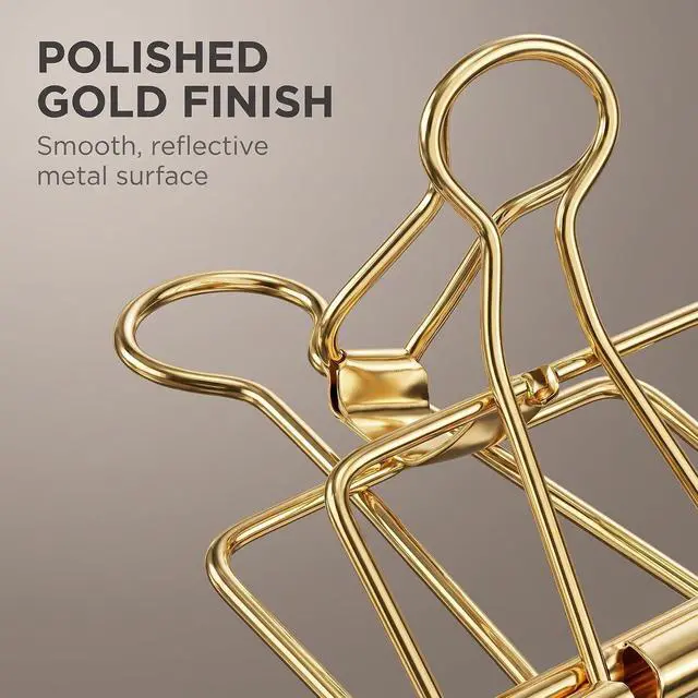 Alt view image 3 of 7 - 4 Pcs Golden Hollow Out Long Tail Wire Binder Clips Paper Binder Clip Large 51mm Binder and Paper Clips Small in Size and Light in Weight,Clips, Clamps and Rings,Clips, Clamps and Rings
