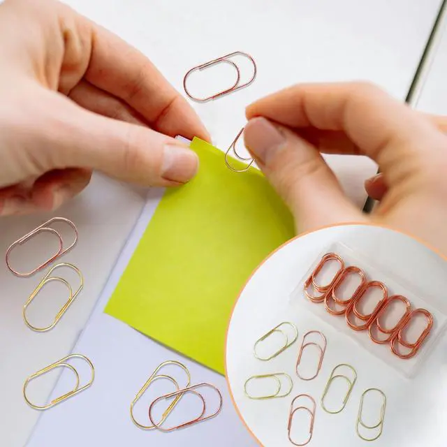 Alt view image 4 of 7 - 50 Pcs Jumbo Paper Clips, 2 Inch (50mm) Large Paper Clips | for Office School Home Desk Organizers DIY Crafts Scrapbooking (Rose Gold)
