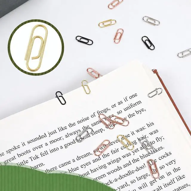 Alt view image 7 of 7 - 100 PCS Mini Paper Clips, 0.59 Inches Colorful Metal Tiny Paperclips | Cute Notes Classified Clips for Home Office School Document Journal Stationery Organizers, Gold & Silver & Rose Gold & Black