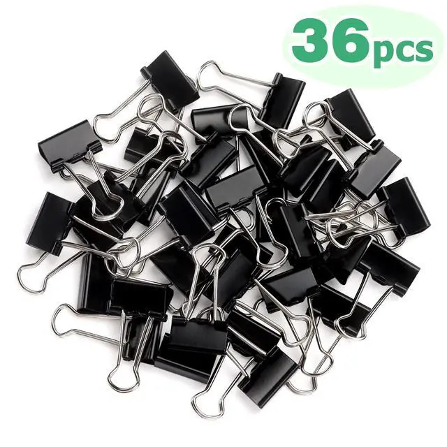 Alt view image 2 of 7 - 36 Pack Binder Clips 0.7 Inches Black | Paper Clamps Clips, Durable steel, Rust-resistant, Strong spring